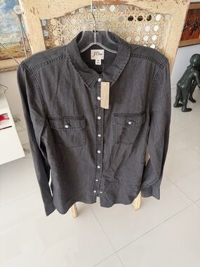 J. Crew  Dark Charcoal Denim Button-Down Shirt